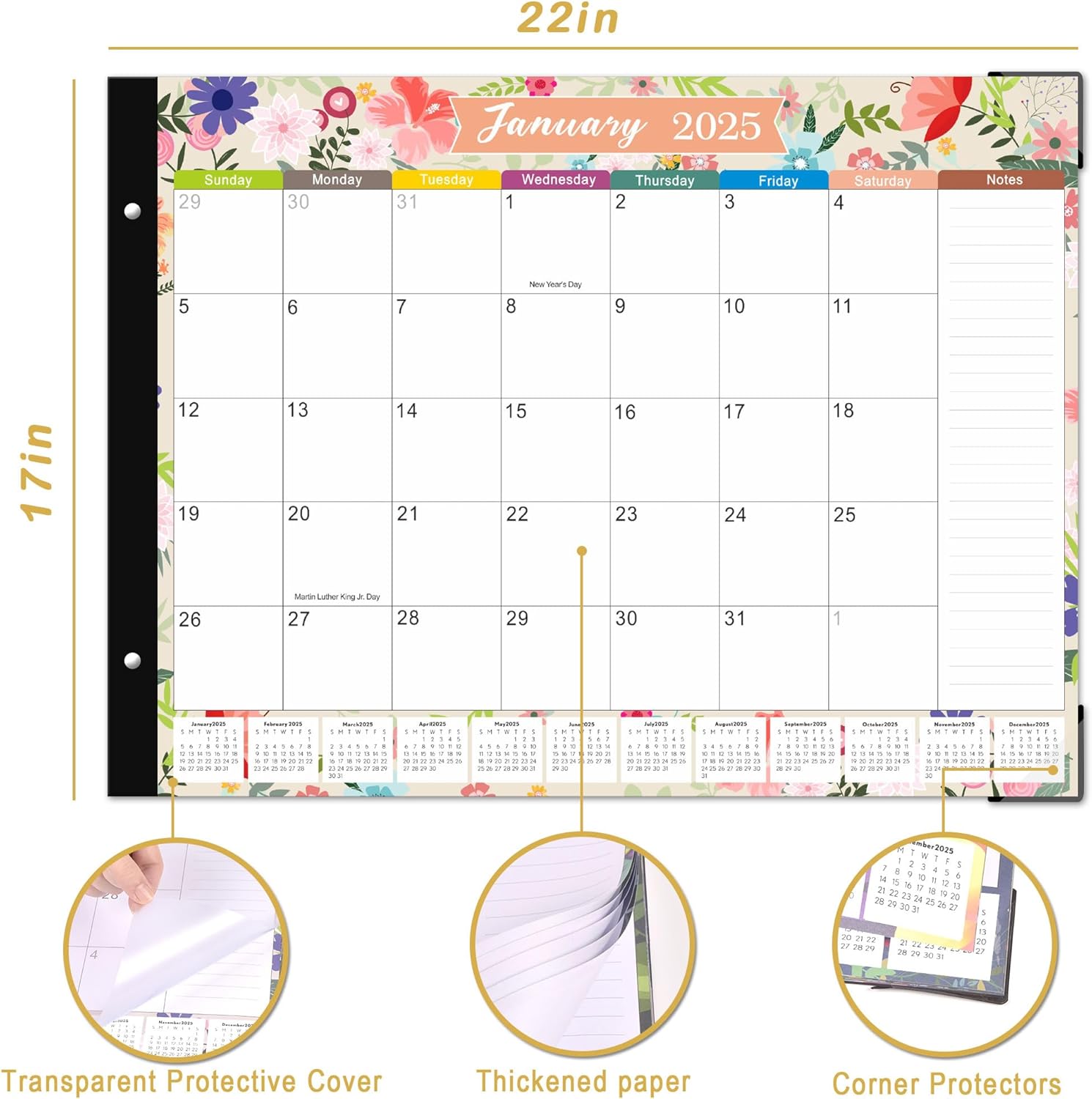 Large Desk Calendar 2025-2026 - 22" x 17" - 18 Month From Now to March 2026, Desk top Calendar 2025 for Planning and Organizing Office or Home - Image 3