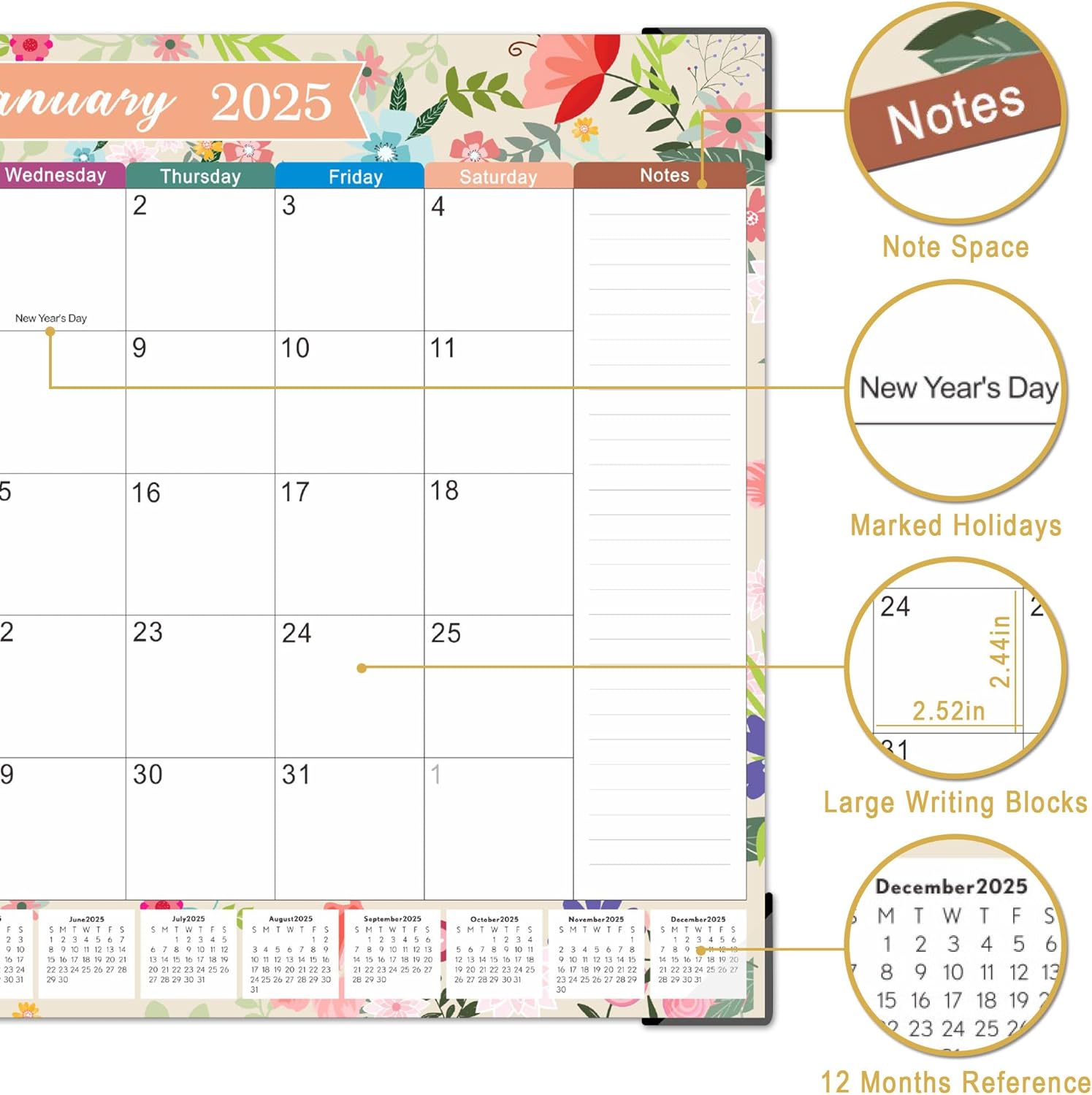 Large Desk Calendar 2025-2026 - 22" x 17" - 18 Month From Now to March 2026, Desk top Calendar 2025 for Planning and Organizing Office or Home - Image 4