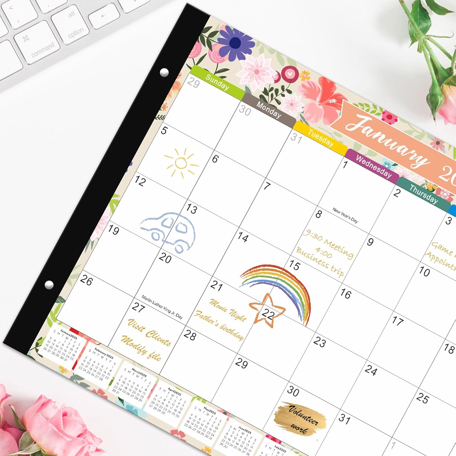 Large Desk Calendar 2025-2026 - 22" x 17" - 18 Month From Now to March 2026, Desk top Calendar 2025 for Planning and Organizing Office or Home - Image 6