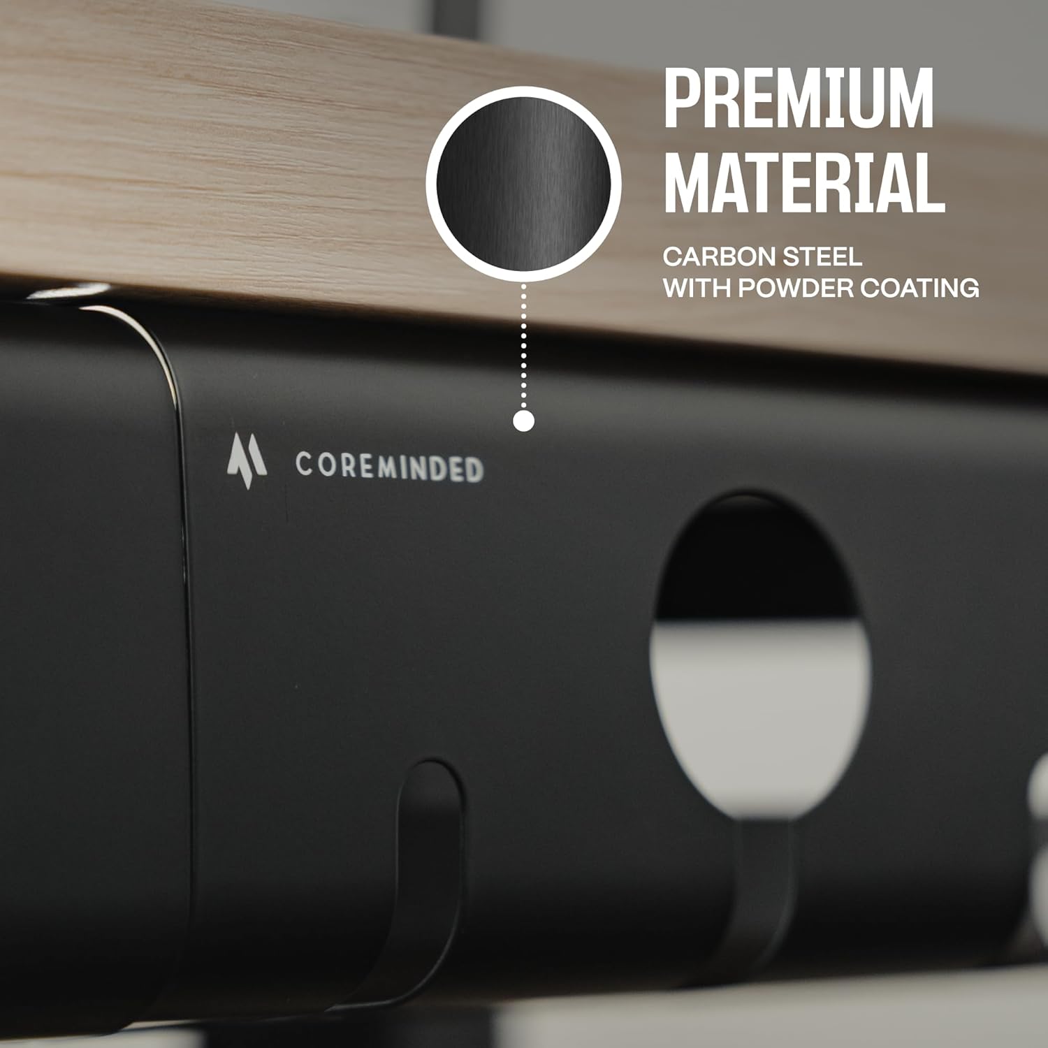 No-Drill Under Desk Cable Tray - 2-Pack Wire & Cord Organizer - Standing Desk Cable Management - Power Strip Holder - M - Image 4