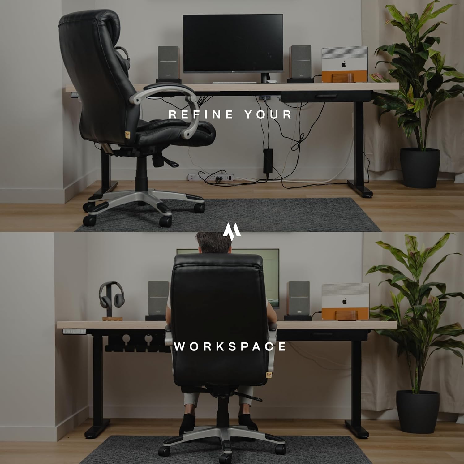 No-Drill Under Desk Cable Tray - 2-Pack Wire & Cord Organizer - Standing Desk Cable Management - Power Strip Holder - M - Image 7